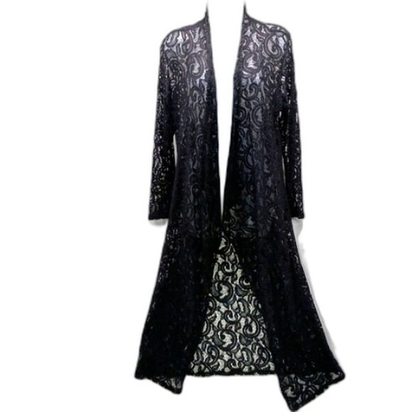 Unbranded Other - Objex 90s, Vintage Gothic Style Black Open Lace Open Front Duster Women's Small.